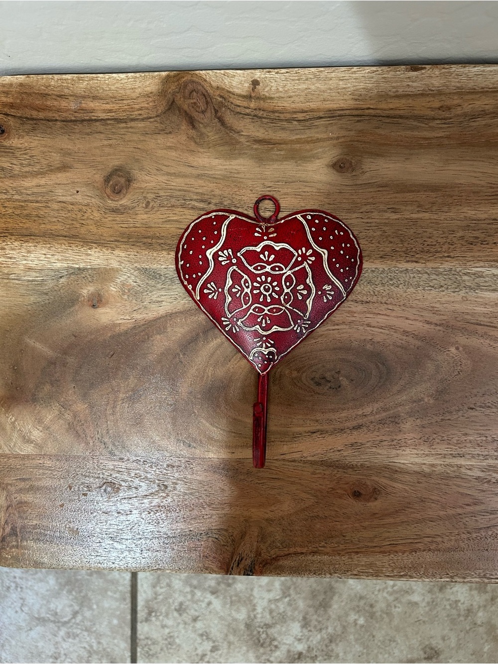 Cost Plus Red Decorative Heart Wall Hook